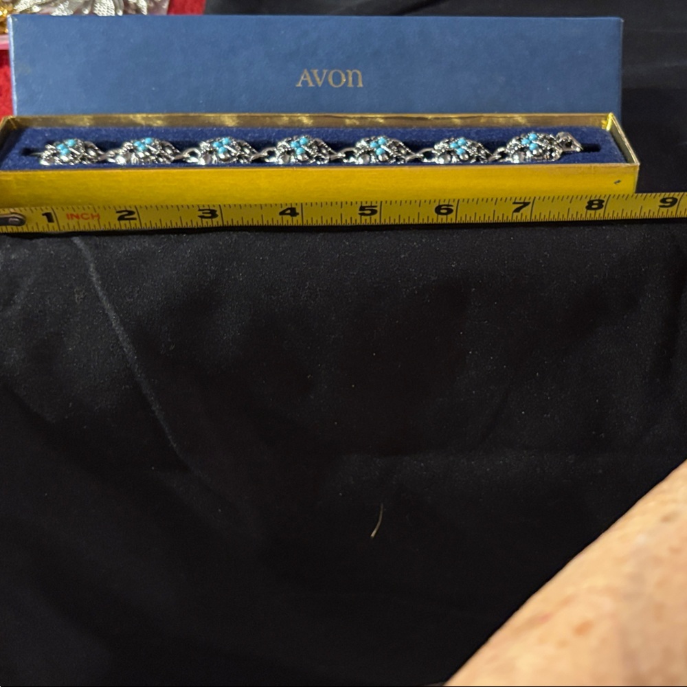 Avon Silver Bracelet with Blue Accents VINTAGE - Picture 2 of 2